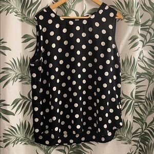Anne Klein Black and White Polka Dot Blouse